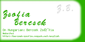 zsofia bercsek business card